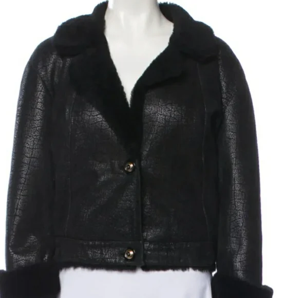 NWOT MARC JACOB'S BLACK π€ SHORT SHEARLING JACKET SZ MEDIUM ..... - Picture 8 of 11